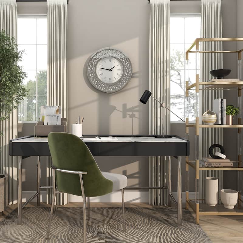 White MDF Glam Wall Clock No Theme 20 x 20 x 2