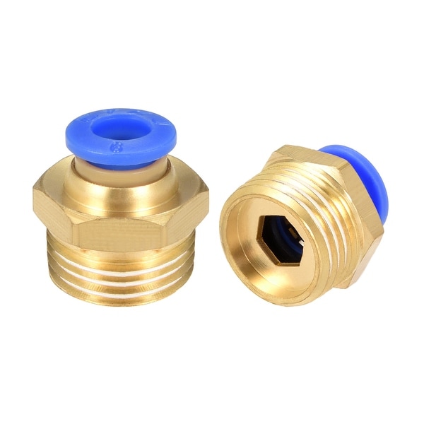 6 Pcs 3/8" G Male Straight Thread 6mm Push In Joint Pneumatic Quick Fittings