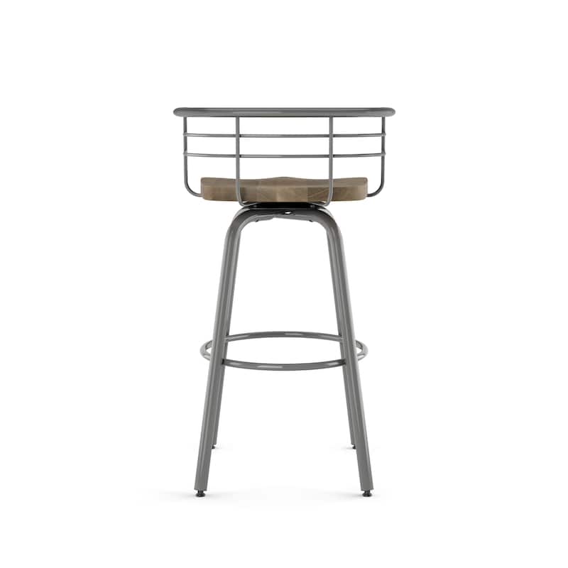 Amisco Brisk Swivel Counter Stool with Distressed Wood Seat