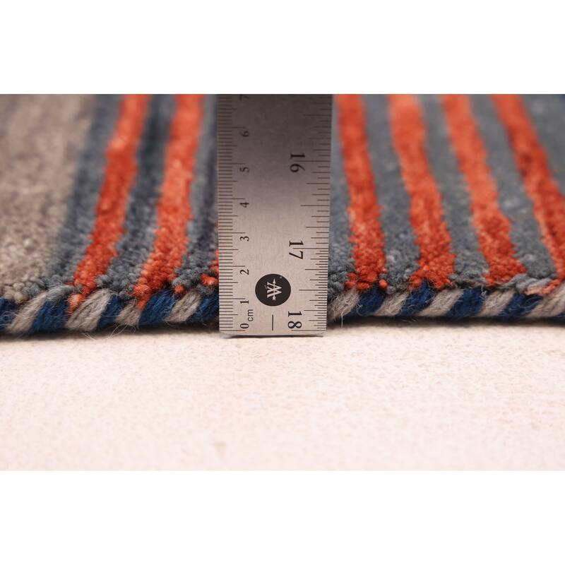 ECARPETGALLERY Hand Loomed Kashkuli Gabbeh Dark Blue Wool Rug - 6'10 x 9'9