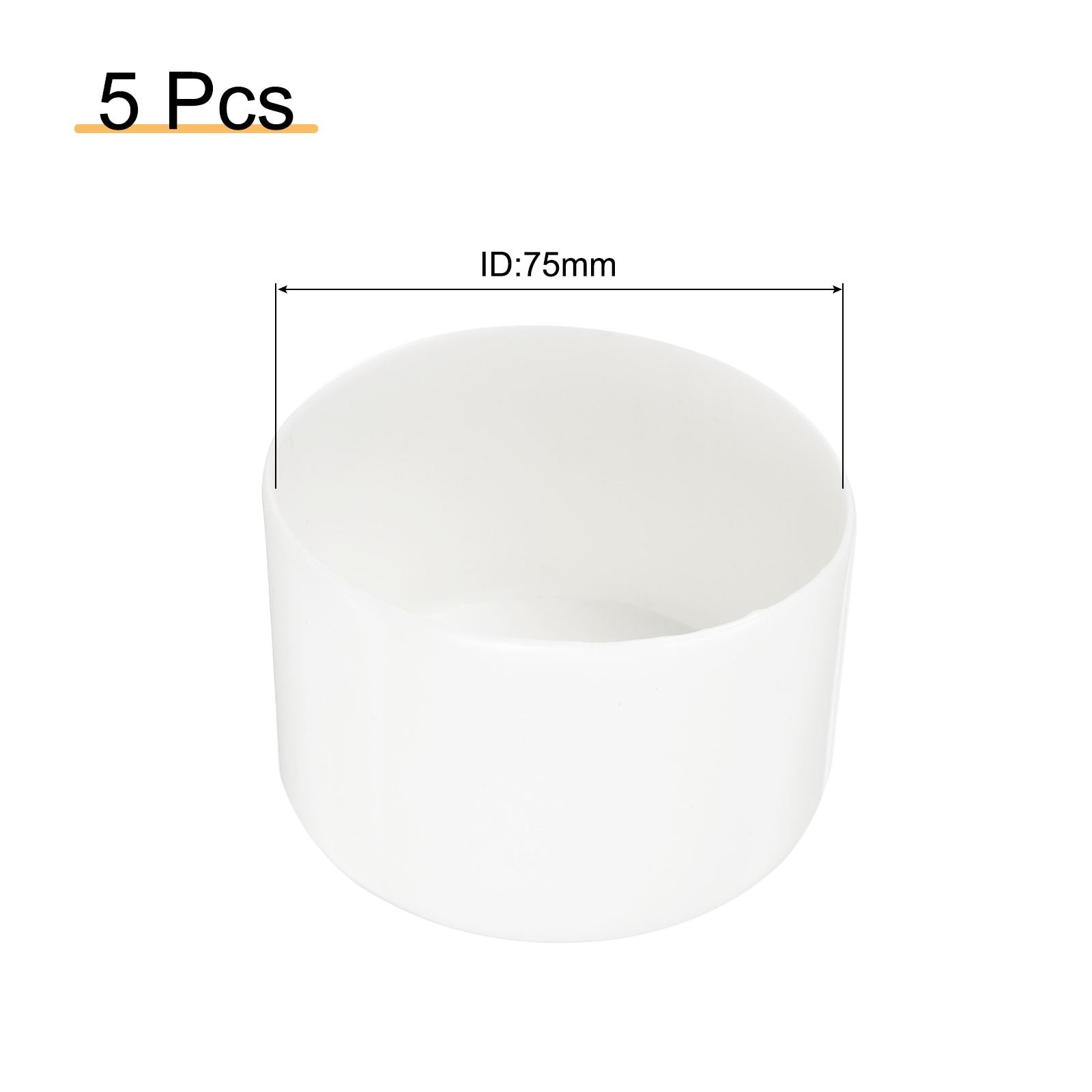 Rubber End Caps, Round Vinyl Plug Insert Plastic End Caps for Tubing, Fence, Furniture, Railing, - White