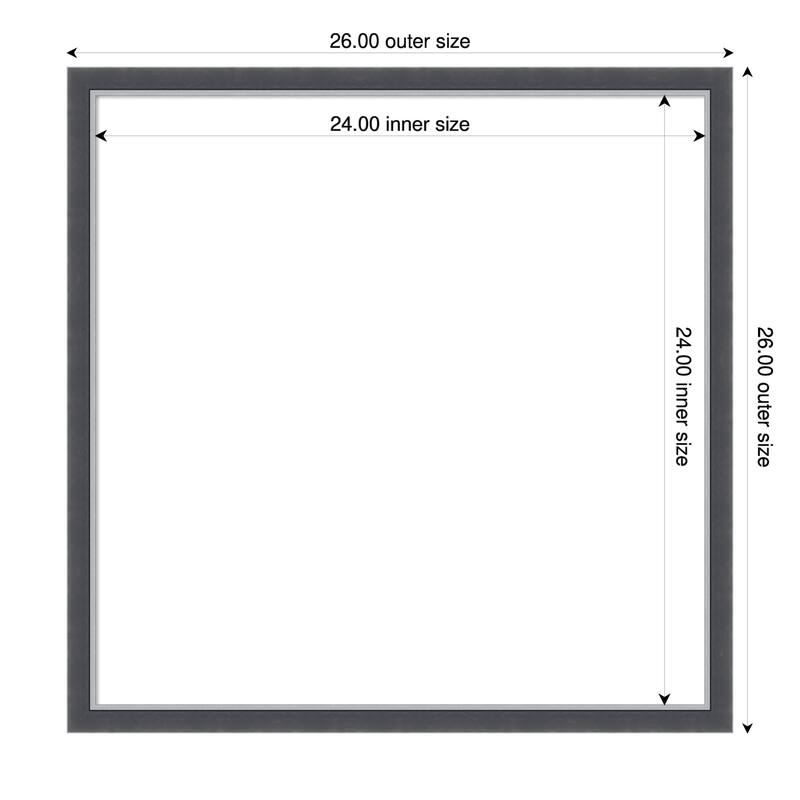 Amanti Art Eva Black Silver Thin Framed Dry Erase Magnetic Board - 26 x 26 in