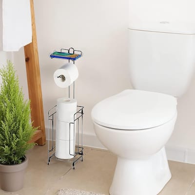 Simple Free Standing Metal Toilet Paper Holder