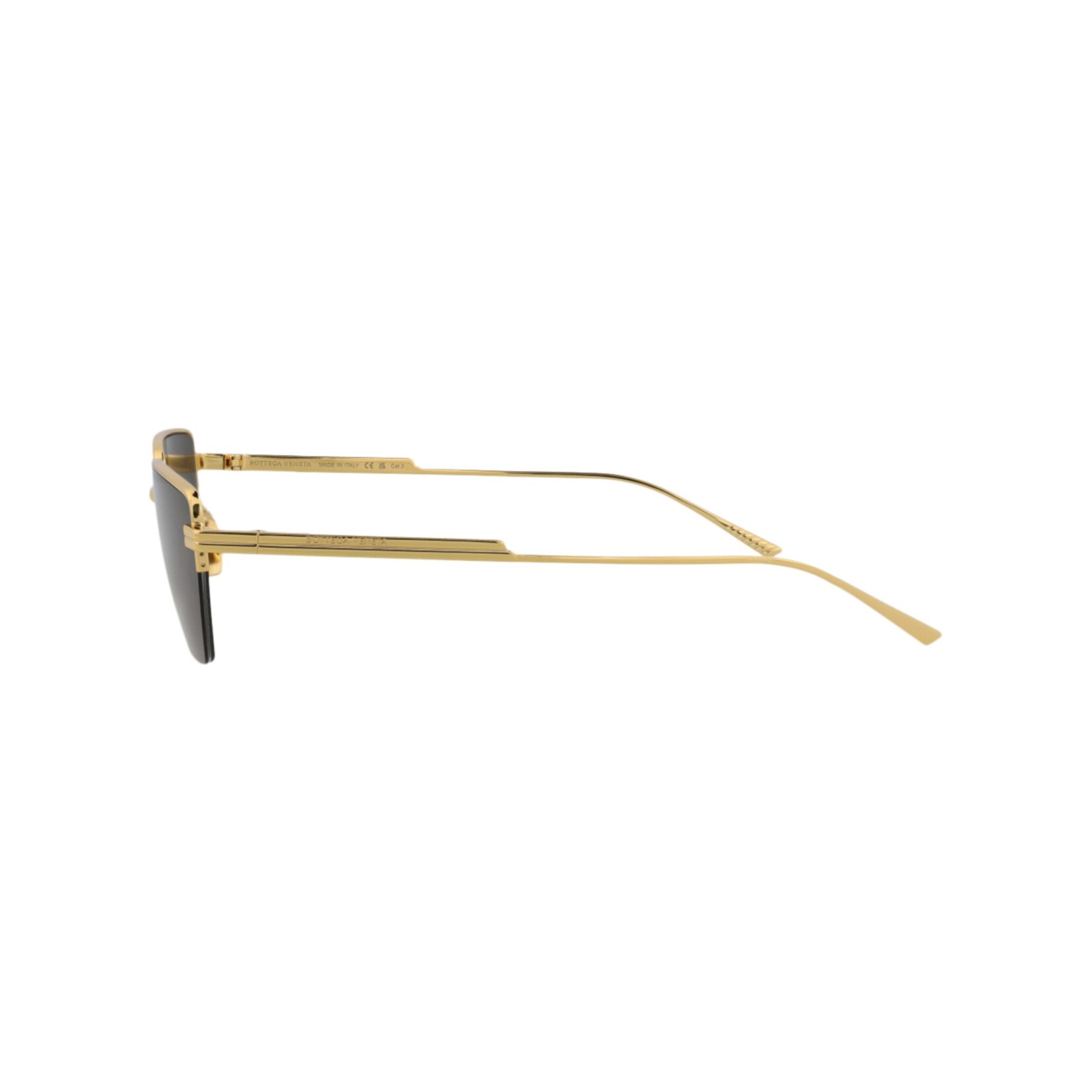 Bottega Veneta Square-Frame Metal Sunglasses - Gold Gold Grey
