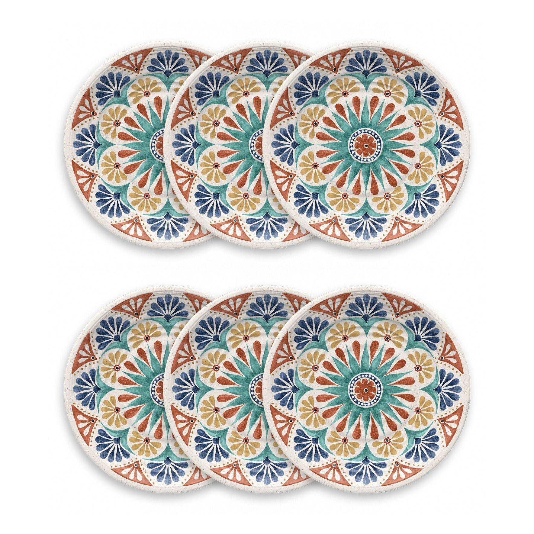 Abode Homewares Desert Rio Planta Dinner Plate - Multicolor - 10.5" - Set of 6