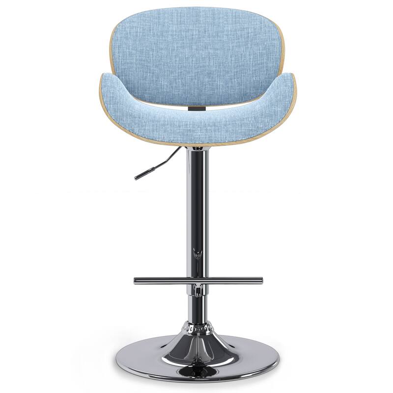 WYNDENHALL Avondale Mid Century Modern Bentwood Adjustable Swivel Bar Stool