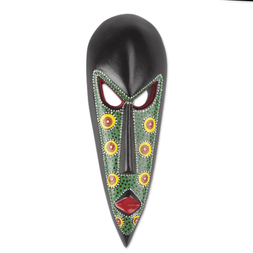 Handmade Color of Pride African wood mask (Ghana)