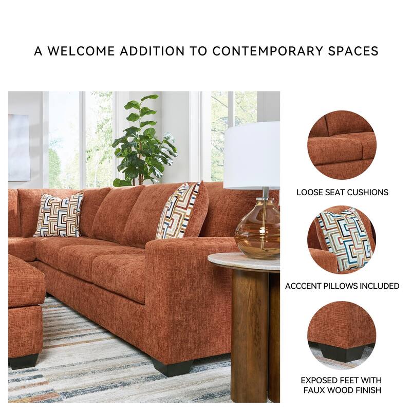 Signature Design by Ashley Aviemore 2-Piece Sectional with Chaise - 110"W x 90"D x 37"H