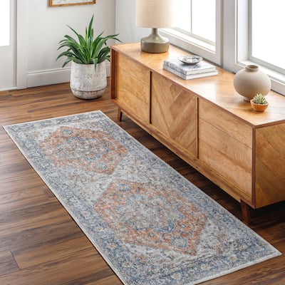 Livabliss Lillian Machine Washable Distressed Classic Area Rug