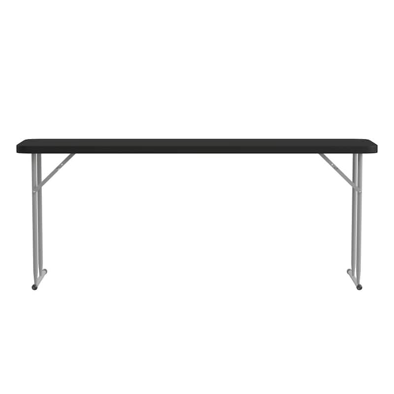 6-Foot Rectangular Granite White Plastic Folding Training Table