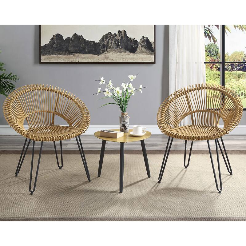 Voit Transitional 3-Piece Aluminum Outdoor Bistro Set by Furniture of America - Brown