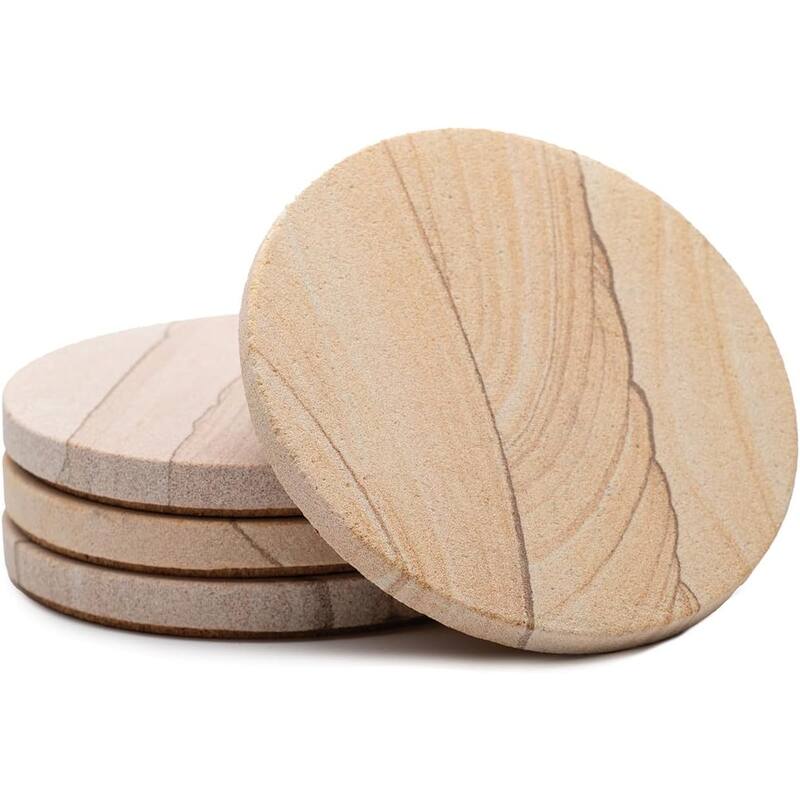 Desert Sand Coaster, Multicolor All Natural Sandstone - Every Coaster Is An Original 4 inch round - Multi