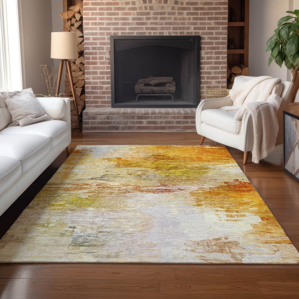 Machine Washable Indoor/ Outdoor Chantille Abstract Ombre Rug