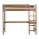 preview thumbnail 13 of 18, Twin Size Rubber Wooden Loft Bed with Desk,Ladder,Safety Guardrails,Teddy Fleece Fabric Headboard/Footboard
