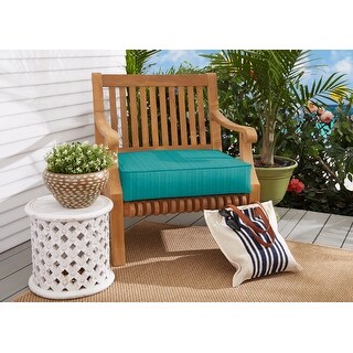 Sunbrella Textured Sea Blue Indoor/Outdoor Deep Seating Cushion, Corded
