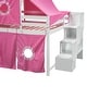preview thumbnail 20 of 36, Impression Full Size Playhouse Inspired Bunk Bed with Slide Pink Tent and Tower, Sturdy Construction & Unique Design, Pink