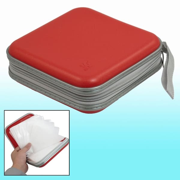 Red Square Shaped 40Pcs Capacity CD DVD Organizer Case Holder - Bed ...