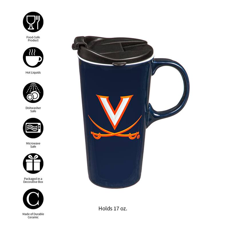 University of Virginia, 17 oz Ceramic Travel Latte Cup w/ Gift Box