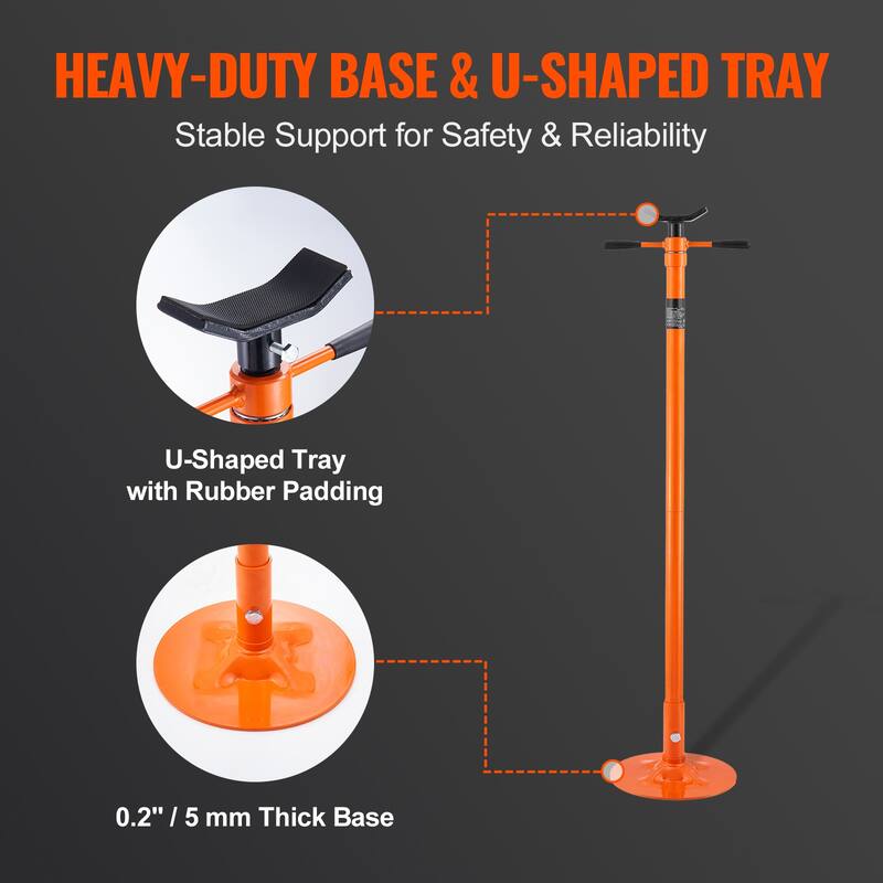 Underhoist Support Stand Self-Locking Threaded Screw, Support Vehicle Components - 1653.5 lb 52.8" - 76.0"