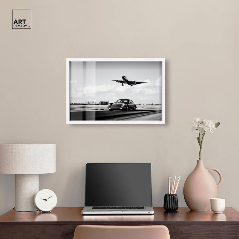 Sports Car Takeoff Shadowbox by Art Remedy