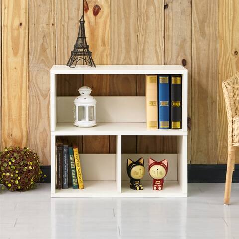 Way Basics 3-Shelf Eco Collins Cubby Organizer, Bookcase and Shoe Rack, White