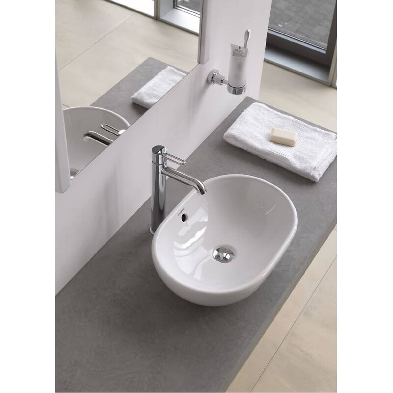 Duravit Foster 19-1/2" Oval Ceramic Vessel Bathroom Sink with Overflow