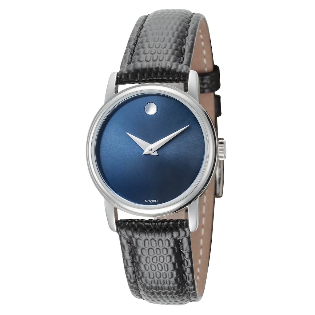 Movado Women's Classic Museum 27.2mm Quartz Watch 2100010 - Blue - One Size