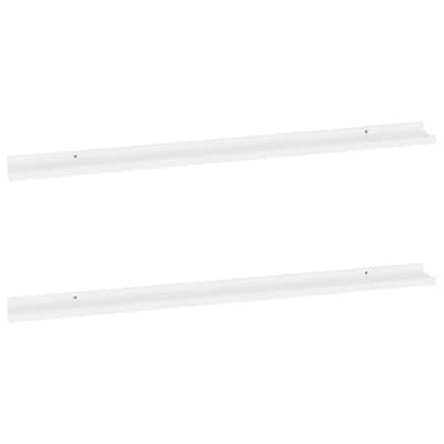 Novia Wall Shelf Set of 2, Sleek Modern White Frame, 45 Inch