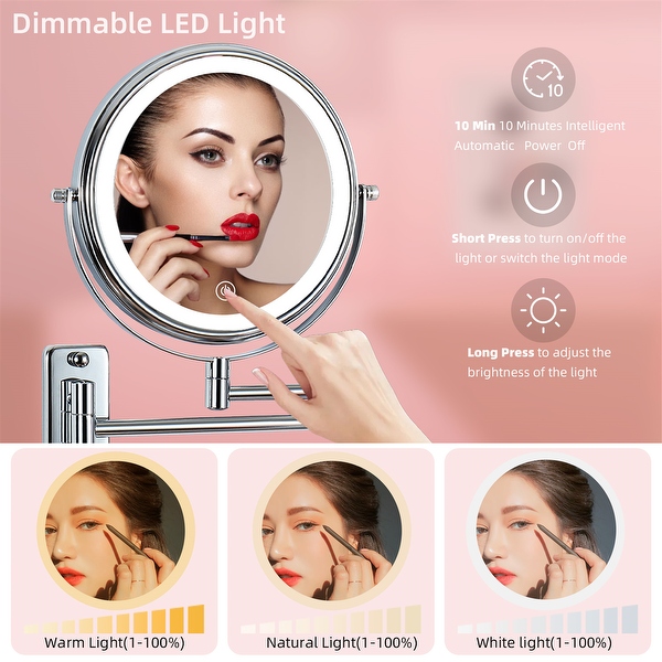 Best wall mounted makeup mirror lighted 10x discount