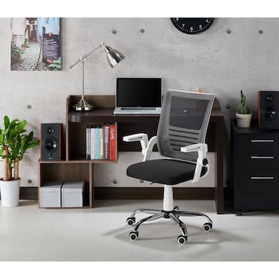 Moss Contemporary White Fabric Height Adjustable Desk Chair by Furniture of America