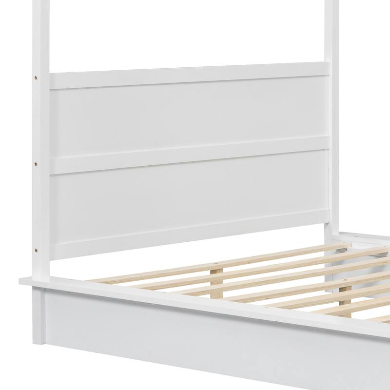 Canopy Platform bed With Support Slats