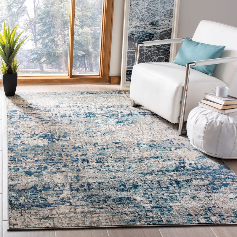 SAFAVIEH Madison Loane Modern Abstract Rug - 4' x 6' - Grey/Blue - Rectangle