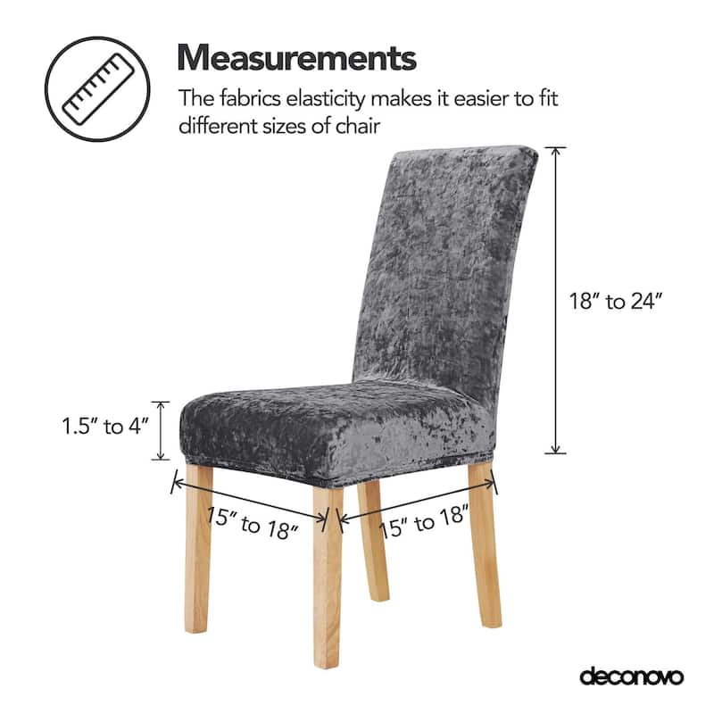 Deconovo Velvet Stretch Polyester Chair Slipcovers Set of 2
