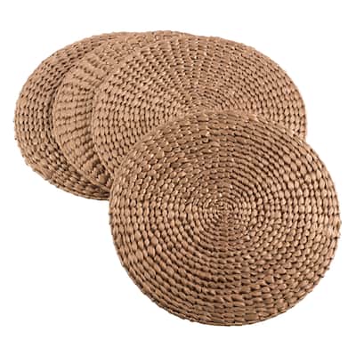 Water Hyacinth Placemats With Woven Design (Set of 4)