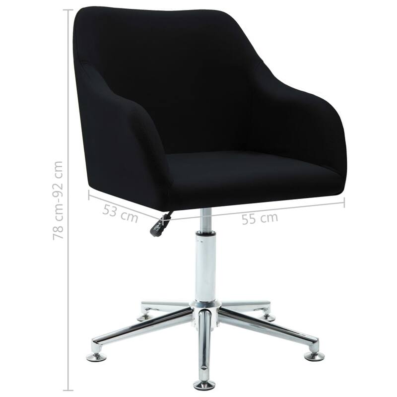 vidaXL Dining Chair 360 Degrees Swivel Accent Desk Chair with Arms Fabric - 21.7" x 20.9" x (30.7"-36.2")