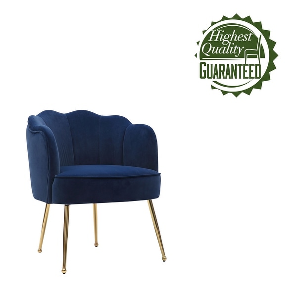 Porthos Home Talia Scalloped Accent Chair Velvet Gold Metal Legs