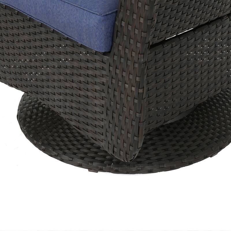 Colosseum 5-piece Wicker Swivel Set with Fire Table by Christopher Knight Home
