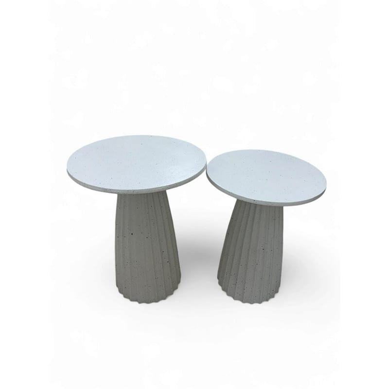 Solid Side Table with Round Top - 22" - White