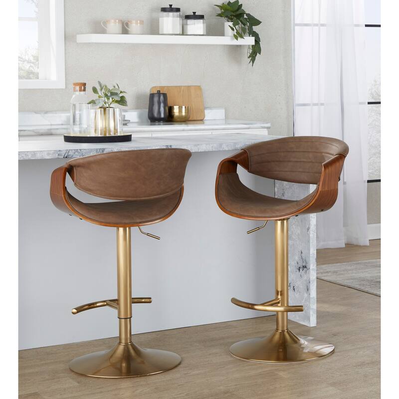 Carson Carrington Kanteborg Adjustable Bar Stool with Rounded T Footrest (Set of 2)