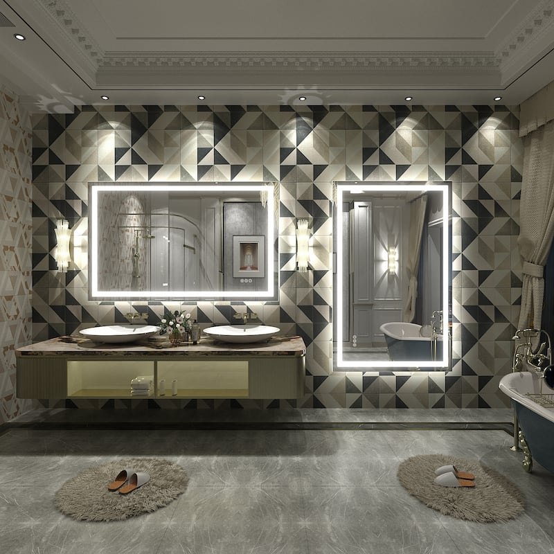 KIOTEE Super Bright Anti-fog LED Bathroom Mirror with Backlit and Front Lighting 3-Year Warranty