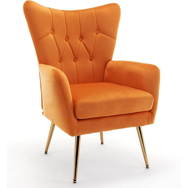US Pride Furniture Modern Accent Chair with Ergonomic High Wingback Microfiber Upholstered Armchair with Metal Legs