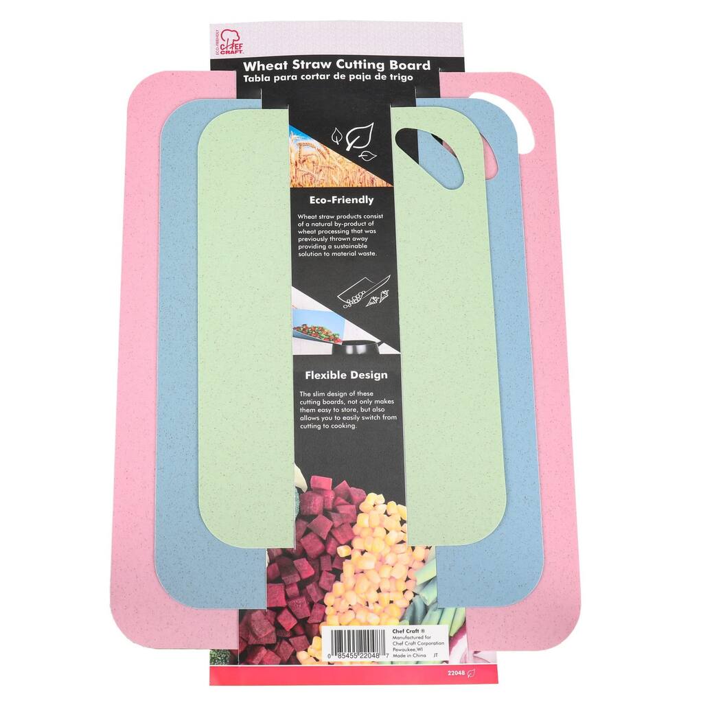Chef Craft 3-Piece Eco-Friendly Wheat Straw Cutting Board Set