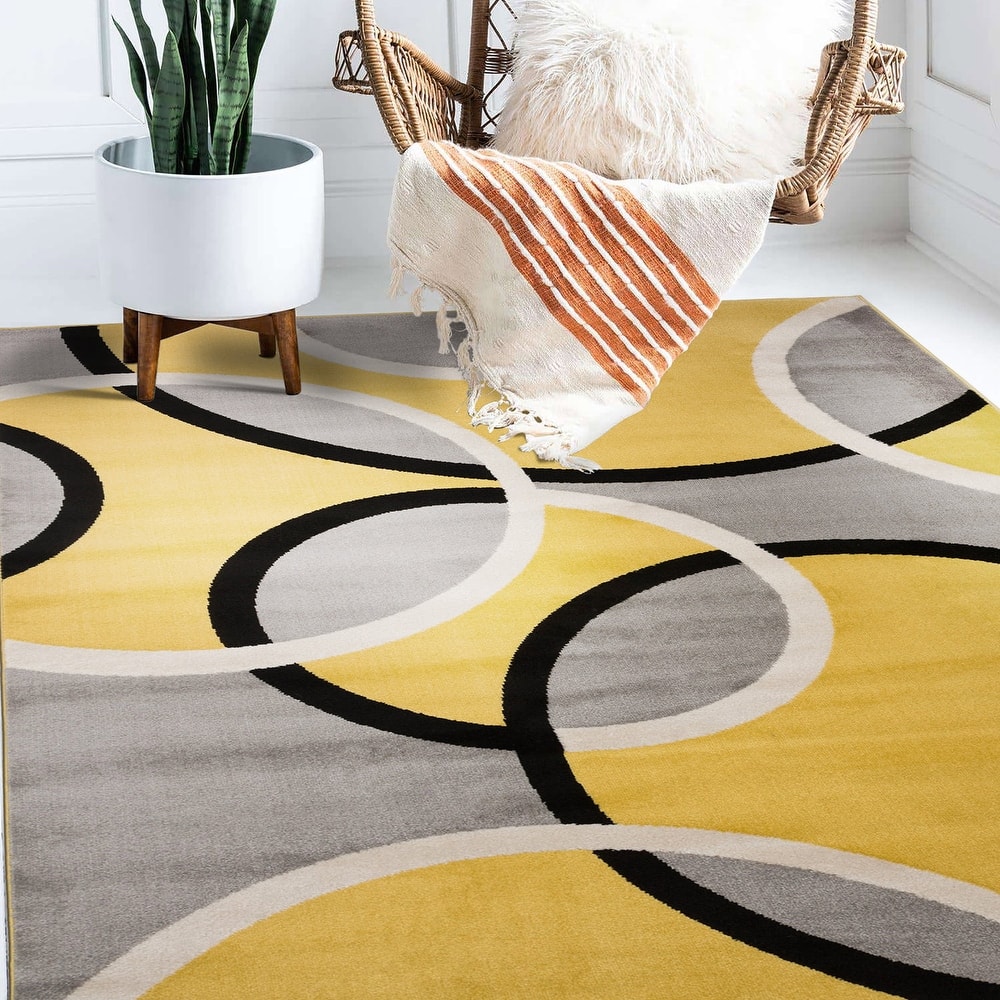 World Rug Gallery Modern Abstract Circles Area Rug
