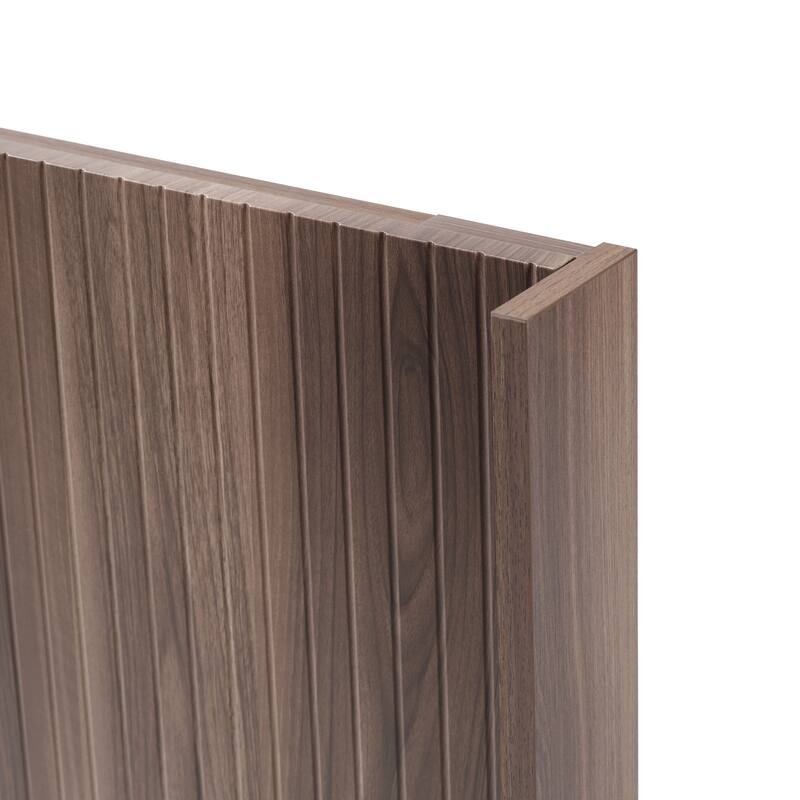 Modern Farmhouse Wood Headboard King Size 80.2 in Wide Wall Mounted Fluted Panel Wingback