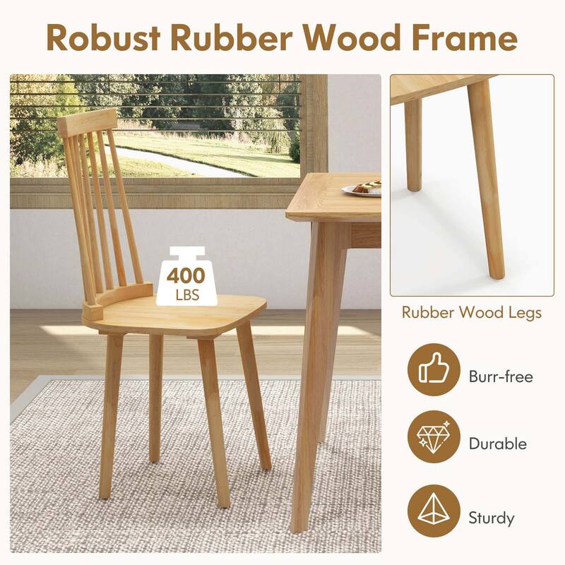 Costway Windsor Dining Chairs Set of 2/4 Dining Chairs with High - See Details