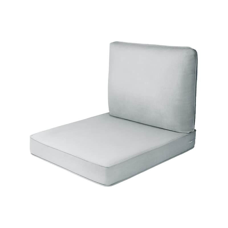 Haven Way Universal Outdoor Deep Seat Lounge Chair Cushion Set - 26x30 - Light Gray