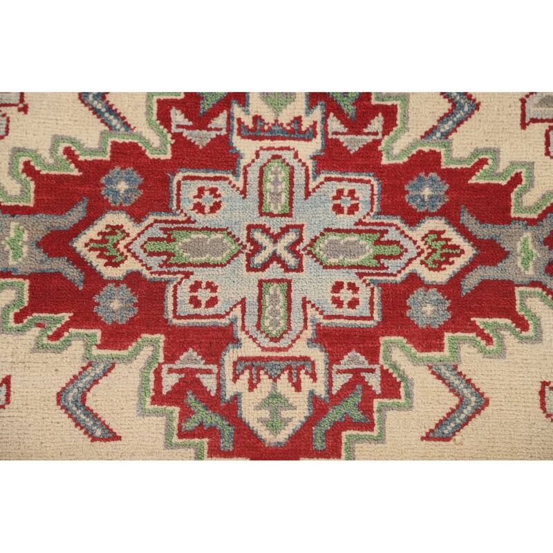 Kazak Area Rug Hand-Knotted Traditional Wool Carpet - 4'11" x 6'6"