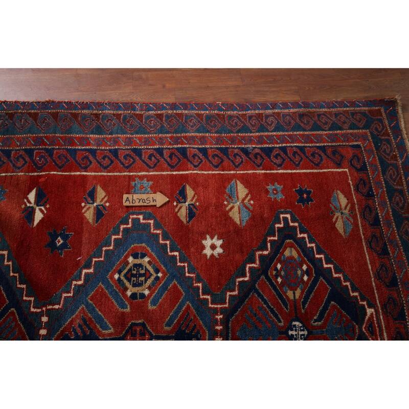 Kazak Vegetable Dye Antique Area Rug Handmade Tribal Wool Carpet - 5'3" x 8'0"