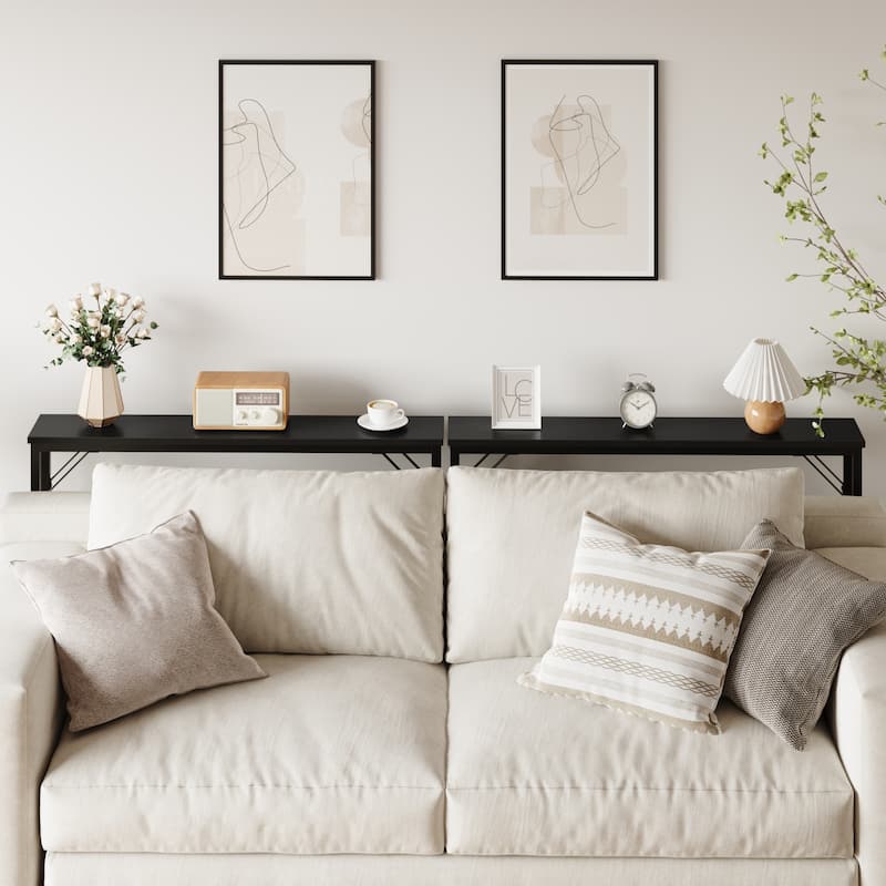 5.9" Narrow Sofa Table, Skinny Console Table with Storage