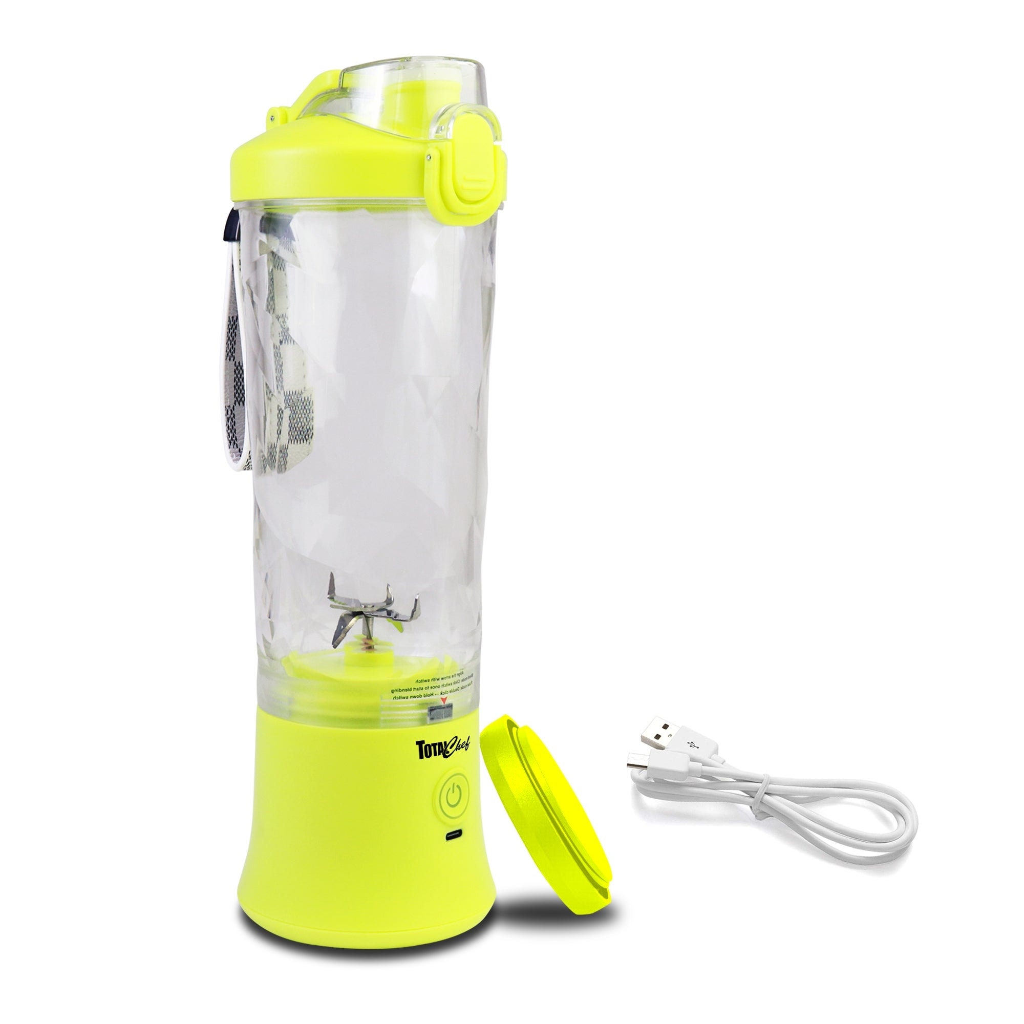 Total Chef Cordless Portable Blender 20 oz, USB Rechargeable, Yellow